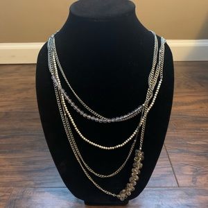 Long multiple layered necklace